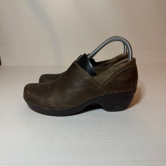 Women's Patagonia Better Clog Deep Espresso Brown Leather Slip On Sz 8.5 See oic - Picture 1 of 9